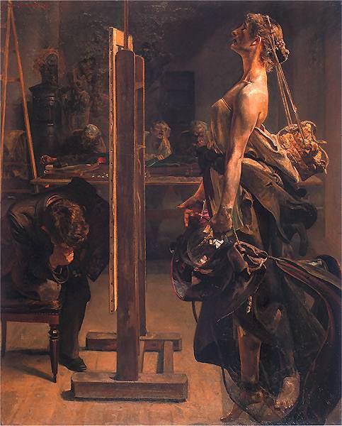 Jacek Malczewski Painter's inspiration. oil painting image